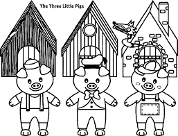 Awesome Three Little Pigs And The Big Bad Wolf Children Story Coloring Page Cartoon Coloring Pages Little Pigs Three Little Pigs Story