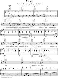 Alan Walker Faded Sheet Music In G Major Transposable Download Print Sheet Music Piano Notes Songs Faded Music