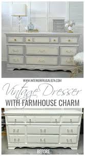 This dresser is merely one teeny find on the wonderous frugal farmhouse design blog, see more here! Vintage 9 Drawer Dresser From Glossy To Farmhouse Charm Interior Frugalista