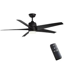 Ceiling fan cool ceiling fans menards complement. Hampton Bay Mena 54 In White Color Changing Integrated Led Indoor Outdoor Matte Black Ceiling Fan With Light Kit And Remote Control 99919 The Home Depot