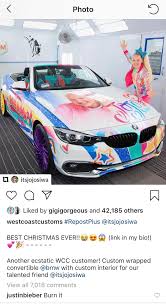 The exterior of the car is a giant photo of herself and says jojo siwa in sparkling letters. Perez On Twitter Justin Bieber Has A Message For Teen Star Jojo Siwa Do U Find This Funny Or Rude Or Both