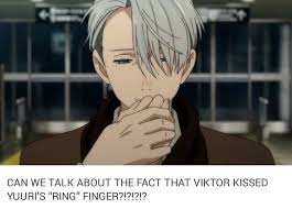 Victor Kissing Yuri S Hand Ring Finger After Meeting Up With Him In Airport Episode 9 Victuri Moment Yuri On Ice Yuri Yuri On Ice Episodes