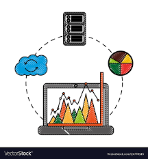 Business Laptop Chart Report Cloud Computing