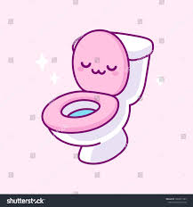 Kawaii Pink Toilet Bowl Drawing With Funny Face Simple And Cute Cartoon Vector Clip Art Illustration Ad Sponsored Cartoons Vector Pink Toilet Drawings