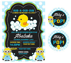 Baby dolls, colorful dresses, and lots of curls. Minion Duck Baby Shower Invite In 2020 Baby Shower Duck Baby Shower Invitations Shower Invitations