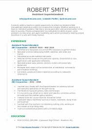 assistant superintendent resume samples