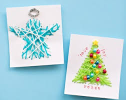 14 greeting card making techniques. Kid Made Diy String Art Christmas Cards