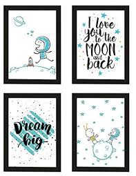 Picsonpaper Kinder Poster 4er Set Astronaut Gerahmt Din Https Www Amazon De Dp B079r4d669 Ref Cm Sw R Pi Dp U X Frckbb9q5sh0s Love You