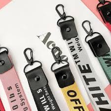 Off White Ribbon Keychain Women Phone Case Wallet Key Chain Porte Clef For Bag Key Ring Llaveros Mujer Sleutelhanger Chaveiro Porte Clef Wallet Phone Case Keychain
