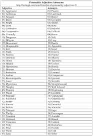 List Of Opposite Personality Traits Google Search Personality Adjectives Antonym Adjectives