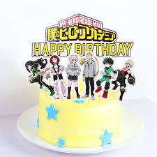 Cakenote's designer is simple and flexible. Amazon Com Lveud My Hero Academia Happy Birthday Cake Topper Mha Fans Boys Girlsparty Favors Decorations 13pcs Toys Games