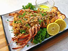 Stuffed Lobster With Creamy Shrimp Scallops And Crab Meat Lobster Recipes Tail Lobster Recipes Baked Salmon And Asparagus