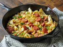 In a large skillet melt the butter. Fried Cabbage And Kielbasa Skillet 12 Tomatoes