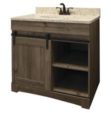 Bathroom remodels can be expensive and any way to save a couple of bucks here can be a welcome sight. Dakota 36 W X 21 5 8 D Sliding Barn Door Bathroom Vanity Cabinet At Menards