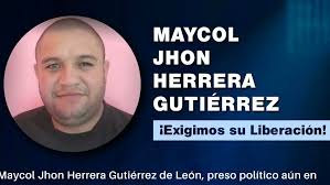 Maycol Herrera, uno de los 37 presos políticos que Ortega mantiene en la  cárcel