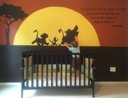 The Mural I Painted On Gunnars Wall With The Lion King Quote Lion King Baby Baby Room Themes Disney Baby Rooms