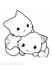 Mom cat and her kitten. Kitten Coloring Pages Coloring Page