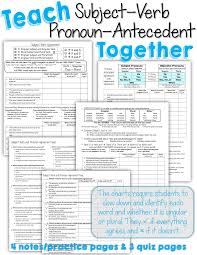 Teach Subject Verb And Pronoun Antecedent Agreement At The Same Time Charts Require Stude Subject And Verb Pronoun Antecedent Agreement Subject Verb Agreement