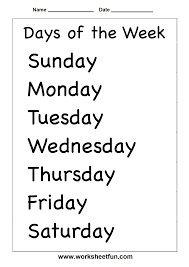 Days Of The Week 2 Worksheets Free Printable