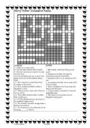 Harry potter crossword puzzle pdf. Harry Potter Cossword Esl Worksheet By Julierk