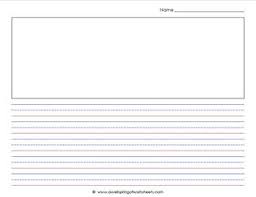 This has one box, for a picture and 2 to 3 lines below for a sentence or two about their picture.the kindergarten and first grade look different so i will show you both. Primary Lined Landscape Paper 1 2 Lines W Picture Box