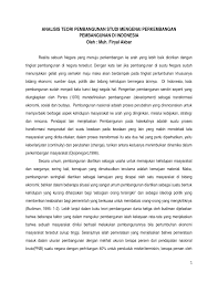 Mendepani kemajuan negara melalui pembangunan sosial. Pdf Analisis Teori Pembangunan Studi Mengenai Perkembangan Pembangunan Di Indonesia