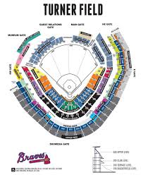 Turner Field Seat Map Braves Stadium Seating Map United