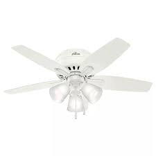 5, 110 cubic feet of air movement can produce by the 53091 hunter fan the hunter ceiling fan light kit consists of an led light kit to lower the energy consumption. Hunter 51077 Fresh White Newsom 42 Hugger Ceiling Fan With Led Light Kit Included Lightingdirect Com