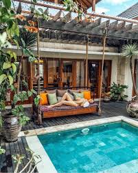 5 Surreal Swim Resorts In Bali To Soak Up The Sun In 2020 Bali House Tropical Pool Landscaping Villa Design