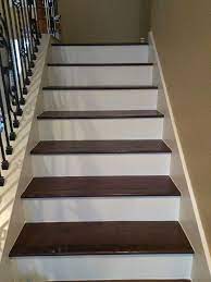 Wood On Stairs With White Risers White Stair Risers Wooden Stairs Hardwood Stairs