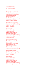 If you care enough for the living. Doc Heal The World Song Ais Herrero Academia Edu