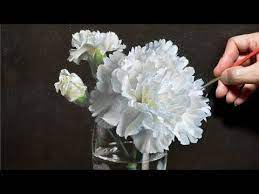 リアルに描く カーネーションの絵 油彩 hyper realistic art how to paint carnation flowers in oil youtube 花のスケッチ 油絵 油絵の花