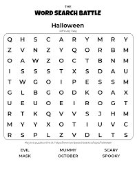 The spruce / kaley mckean halloween word search puzzles are a great activity. Halloween Word Search Word Search Battle