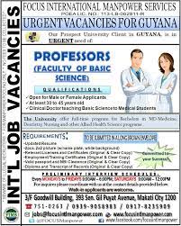 Urgent Academe Job Vacancies Open For Clinical Doctors Bound For Guyana South America