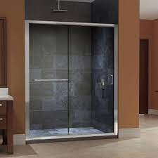 Dreamline Infinity Z 56 In To 60 In X 72 In Frameless Sliding Shower Door In Brushed Nickel Shower Doors Sliding Shower Door Frameless Sliding Shower Doors