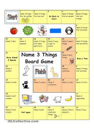 Board Game Name 3 Things Easy Board Games Board Games For Kids Speaking Games