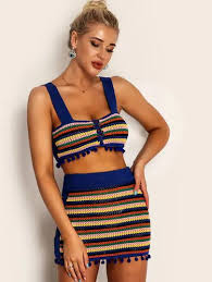 Women S Sale Two Piece Sets Shein Crochet Halter Tops Crochet Halter Mini Dress Casual