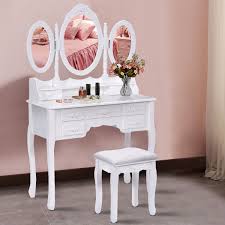 Roundhill furniture ashley white wood makeup vanity table and stool set Vanity Makeup Table Set Saubhaya Makeup