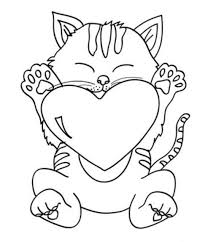 Cat With Heart Happy Valentines Day Coloring Pages Coloring Coloriage Chat Coloriage Chaton Coloriage Chat A Imprimer
