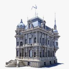 Very Detailed 3d Model Of Ancient Mansion Made With 3ds Max And Mental Ray Architecture Blueprints Architecture Model Old Mansions