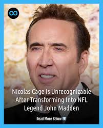 The first look at Nic Cage as John Madden from the film about the football  and video game legend reveals how much the actor will embody the late NFL  icon.