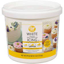 Each, clear butter flavour, and almond extract, and a pinch of fine popcorn salt. Creamy White Decorator Icing 4 Lb Frosting Tub Wilton