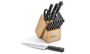 Farberware 19 piece knife set with built in sharpener. Farberware Self Sharpening Knife Block Set 13 Piece Groupon