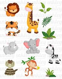 Download Jungle Animal Clipart Animal Lindo Safari Clipart Svg Etsy Free Clip Art Animal Clipart Book Art Projects