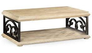 Introducing the cosmoliving gwyneth coffee table; White Washed Wood Coffee Table With Wrought Iron Sides