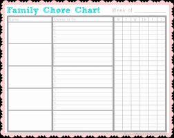 Free Chore Chart Template New Free Printable Chore Charts