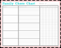 40 Free Chore Chart Template Markmeckler Template Design