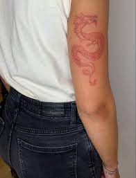 Red Ink Tattoo Chinese Dragon In 2021 Red Ink Tattoos Tattoos Red Tattoo