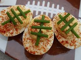 Happier Than A Pig In Mud Football Deviled Eggs Superbowl Party Food Food Superbowl Snacks