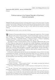 Writing a class research paper writing a research paper is one of the most important things you can do as a student. Pdf Political Science In The Federal Republic Of Germany Featured Examples